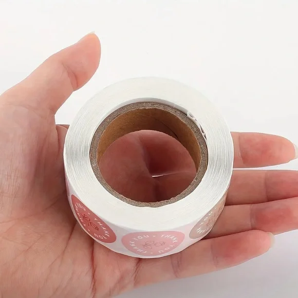 💜 NWT 500 Multi-Color Floral Circle Thank You Stickers! - Picture 5 of 9